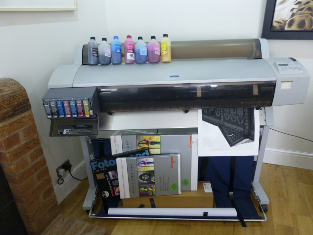 Printer with pigment inks and fine-art paper