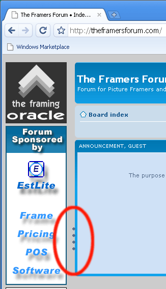 The forum in Chrome