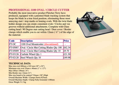 Fletcher Oval/circle mountcutter