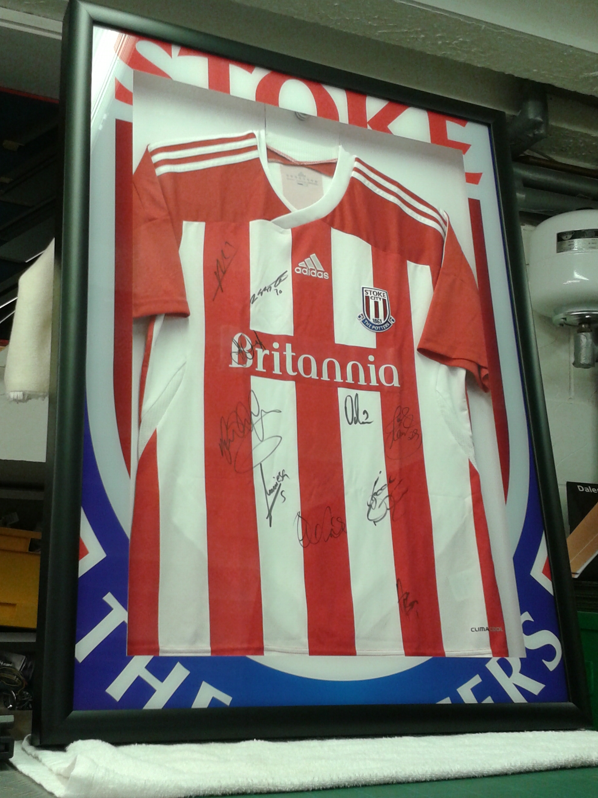 Signed Stoke Shirt Framed